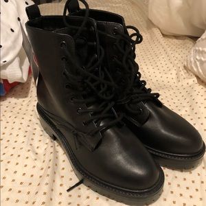 Black Lace Up Combat Boots
